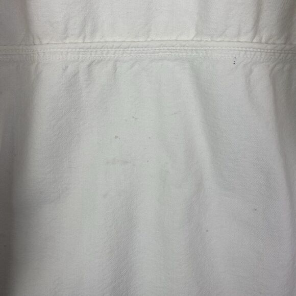 Zara Denim Shacket Shirt Womens Small White Ivory Oversized Pocket Button Up - Picture 9 of 16